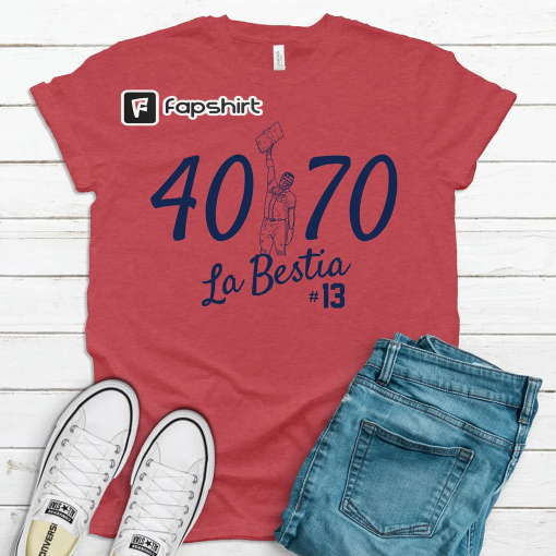 Ronald Acuna 40 70 La Bestia T-Shirt | Fan of Atlanta Baseball | Atlanta T-Shirt | Braves Shirt | Heathered Colors | Unisex Short Sleeve Tee