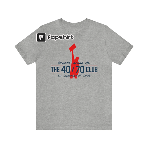 40/70 Club Ronald Acuña Jr Shirt, 40 Homeruns, 70 Stolen Bases, MLB, Baseball, Atlanta Braves, MVP 2023, 40-70 Club, 40~70 Club