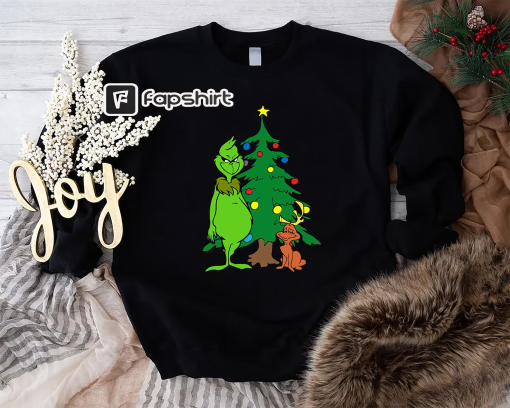 Funny Grinch Christmas Sweatshirt, Grinchmas Sweatshirt, Xmas Holiday Sweatshirt, Christmas Tree Sweatshirt, Grinch Lovers Christmas Gift