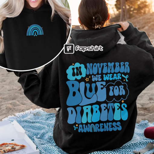 Diabetes Awareness T Shirt, In November We Wear Blue, Diabetes Month Shirt, T1D Shirt, Blue Ribbon Tee, Diabetes Support, Gift For Diabetic