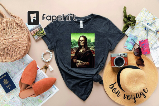 Funny Skull Print Halloween Shirt, Funny Halloween Gift For Her, Famous Painting Skull Classic Renaissance Art Lovers Gift For Men and Women