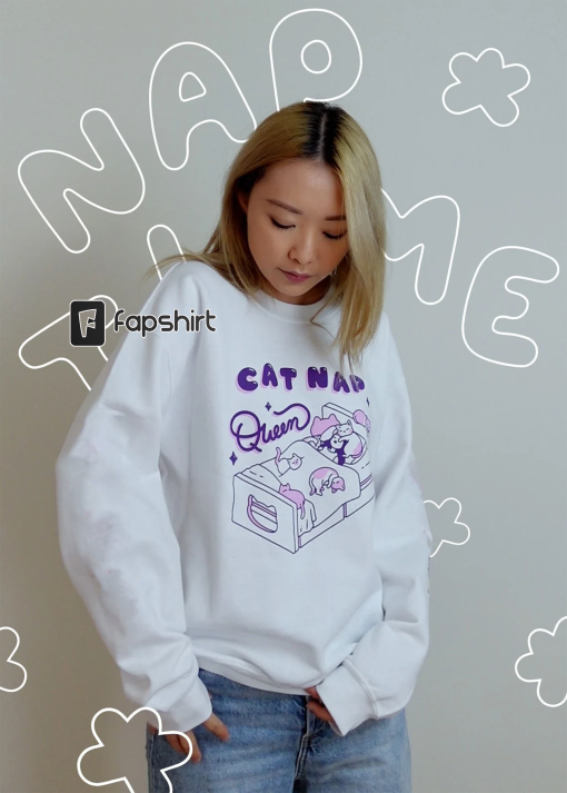 Cat Nap Queen Crewneck Sweat Shirt