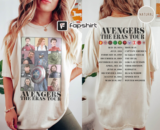 Avengers The Eras Tour Shirt, Avenger MCU Assemble Sweatshirt, Marvel Fan Gift, The Eras Tour 2023 Shirt, Spiderman Thor Loki Hulk Shirt