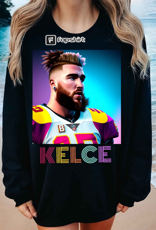 Travis Kelce Neon Color Art Tshirt, Travis Kelce Neon Color Sweatshirt, Travis Kelce Neon Color Classic Shirt, Travis Kelce Tee