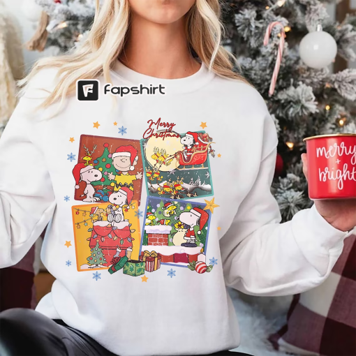 Vintage Peanuts Charlie Brown & Friends Sweatshirt, Christmas Sweatshirt, Snoop Dog Sweatshirt, Christmas Family Matching 2023 Shirt