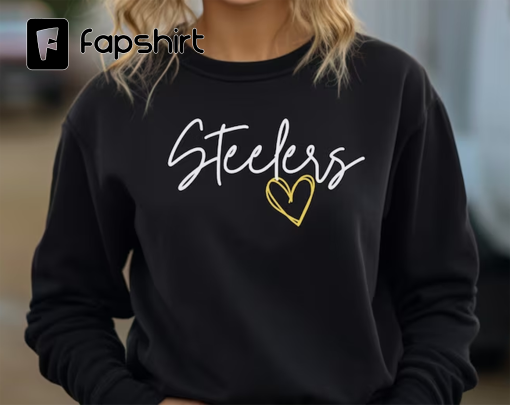 Steelers Love Sweater, Pittsburgh Football Sweatshirt, Women’s Long Sleeve