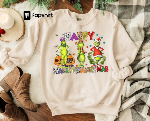 Halloween Thanksgiving Christmas Shirt, Happy HalloThanksMas Sweatshirts, Funny Halloween Shirt, Happy Hallothanksmas Shirts, Christmas Tee