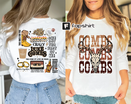 Combs Bullhead Shirt Two Side Print, Country Music Sweatshirt, Combs World Tour 2023, Cowboy Combs, Combs Fan, Cowgirl Tee, Cowboy Hoodie