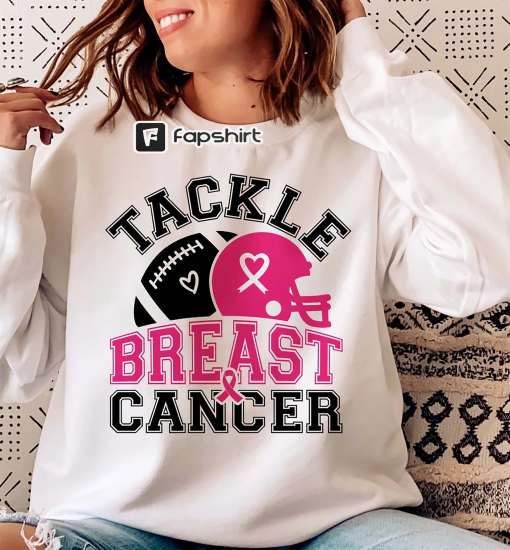 Tackle Breast Cancer Football shirt, Breast Cancer Awareness shirt& hoodie laxury With Pink Ribbon, Cheer Football Fight Cancer Shirt