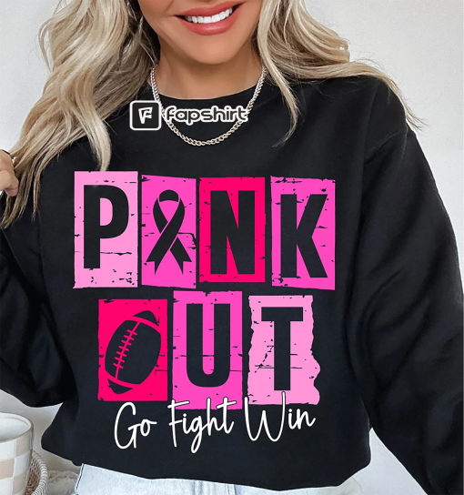 Pink Out Football shirt, Fight Cancer Pink Ribbon shirt, Pink Out shirt, Breast Cancer Awareness shirt, Tackle Cancer shirt, Football Cancer shirt