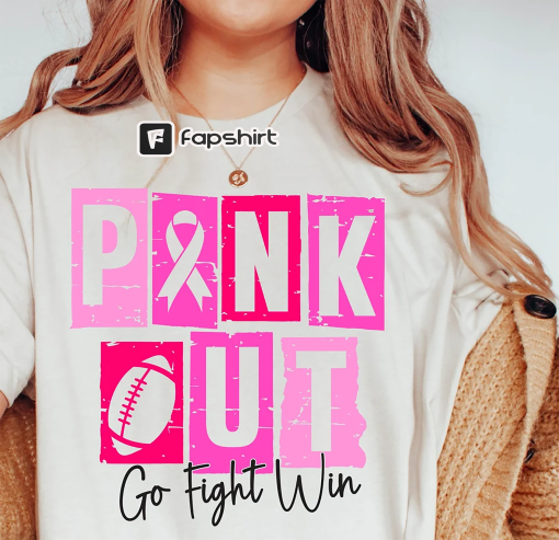 Pink Out Football shirt, Fight Cancer Pink Ribbon shirt, Pink Out shirt, Breast Cancer Awareness shirt, Tackle Cancer shirt, Football Cancer shirt