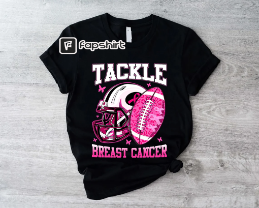 Breast Cancer Sweatshirt, Tackle Cancer Football Sweatshirt, Football Cancer Shirt, Pink Ribbon Sweatshirt, Football Breast Cancer Shirt