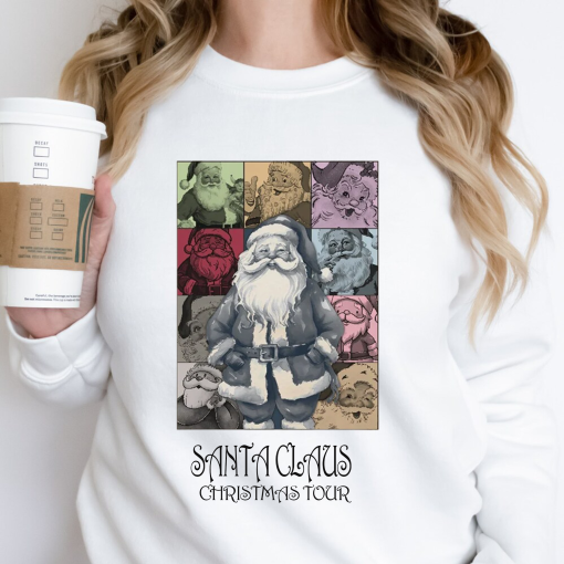 Eras Tour Inspired Santa Shirt, Funny Christmas Gift, Santa Claus tee, gift for Taylor fan, Swiftie merch, Holiday Apparel, Plus Size Santa