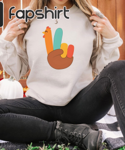 Peace Sign Turkey Sweatshirt, Thanksgiving Fall Sweatshirt,Funny…