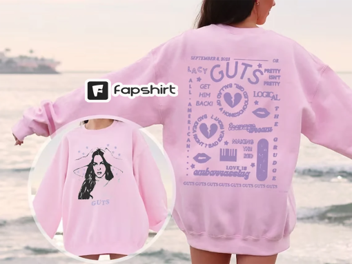 Guts Olivia Rodrigo Shirt, Olivia Rodrigo Guts Merch, Olivia Rodrigo Sweatshirt, Vintage Bootleg T Shirts, Sour Tour Shirt, Music Fan Shirt