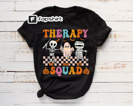 Retro Therapy Squad SLP OT PT Team Halloween Speech Physical T-Shirt – best gift for Halloween 2023