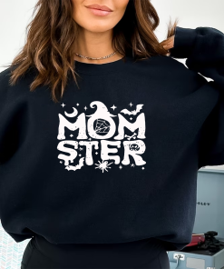 Momster Sweatshirt, Halloween Mom Sweatshirt, Funny Halloween…