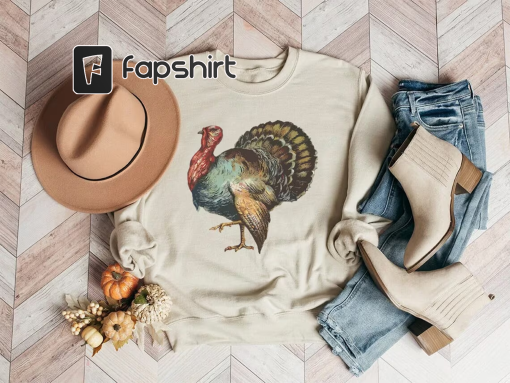 Vintage Turkey Sweatshirt, Thanksgiving Sweatshirt, Cute Turkey Shirt, Vintage Fall Sweatshirt, Autumn Shirt, Thanksgiving Turkey Shirt