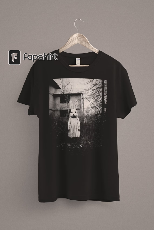 Scary Rabbit Doll T-Shirt | Weirdcore Halloween Horror Clothes | Gothic Horror Aesthetic Clothing | Creepy Spooky Vibes Shirt