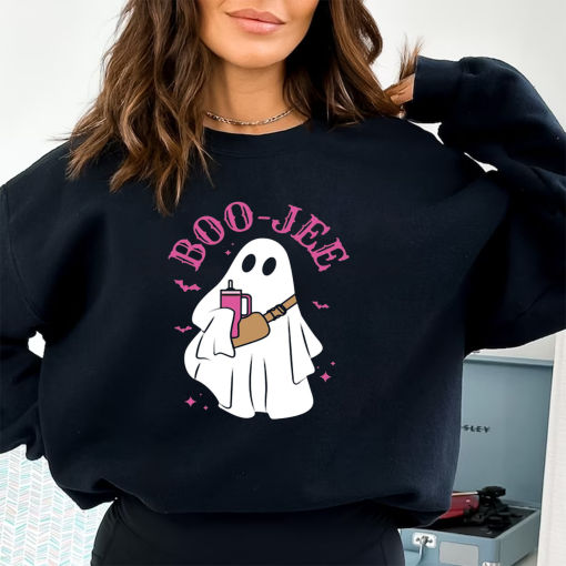 Boojee Ghost Shirt, Halloween Tshirt, Boo Jee T Shirt, Boo Shirt, Boojee Ghost With Coffee, Spooky Season Ghost, Spooky Vibes, Halloween