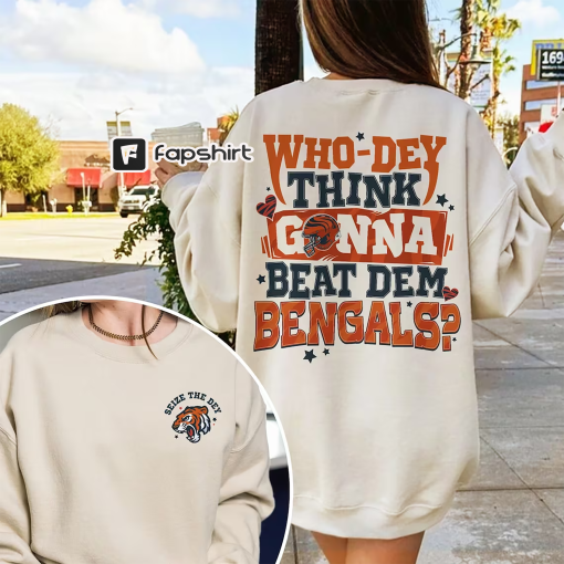 Bengals Sweatshirt, WhoDey Think Gonna Beat Them Bengals Crewneck, Cincinnati Football Hoodie, Cincinnati Fan Pullover, Game Day Pullover