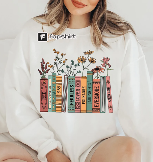 Albums As Books Sweatshirt, Trendy Aesthetic For Book Lovers, Crewneck Sweater, Folk Music Hoodie, Country Music Hoodie, RACK Music Sweater