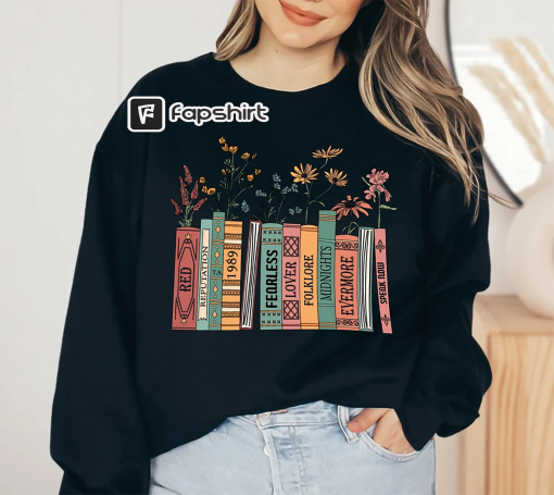 Albums As Books Sweatshirt, Trendy Aesthetic For Book Lovers, Crewneck Sweater, Folk Music Hoodie, Country Music Hoodie, RACK Music Sweater