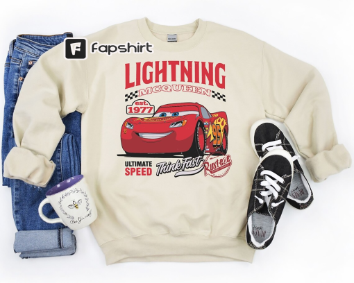 Retro Lightning McQueen Sweatshirt, Pixar Cars Movie Shirt, Disney Birthday Shirt, Disney Kids Tee, Toddler Birthday Cars Shirt, Cars Movie