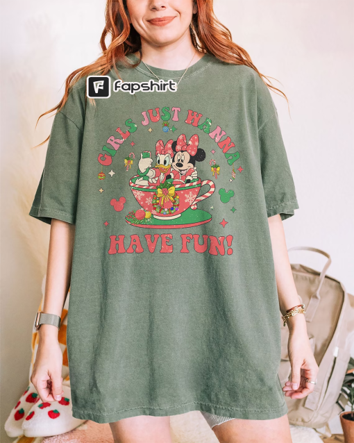 Disney Minnie Daisy Christmas Comfort Colors Shirt, Girls Just Wanna Have Fun, Disney Besties Shirt, Disneyworld Shirt, Disney Christmas Tee