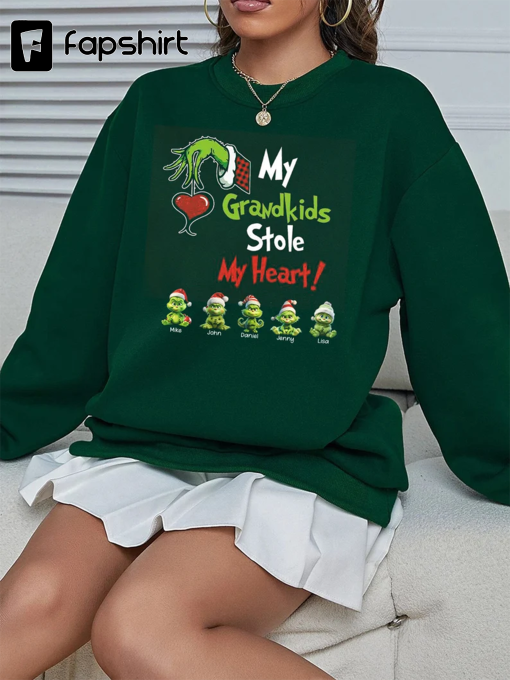 Personalized My Grandkids Stole My Heart Shirt, Christmas Shirt