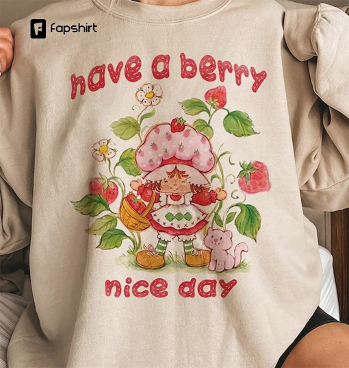 Have A Berry Nice Day Vintage Strawberry Unisex T-Shirt, Vintage Strawberry Tshirt, Retro Cartoon Hoodie, Y2K Shirt, Aesthetic Shirt