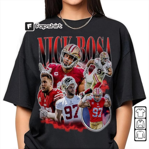 Nick Bosa San Francisco Shirt, 49ers Vintage Football 90s Sweatshirt, Fan Football Game Day