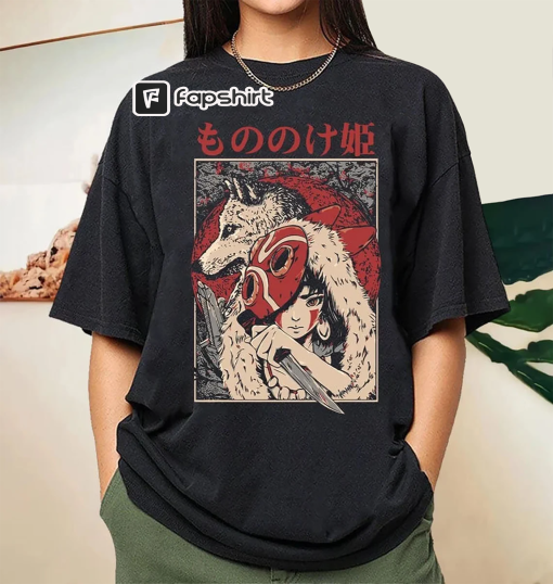 Princess Mononoke T-Shirt, Ghibli Shirt, Hayao Miyazaki, Studio Ghibli Gift, Mononoke Shirt Shirt, Ghibli Cartoon Shirt