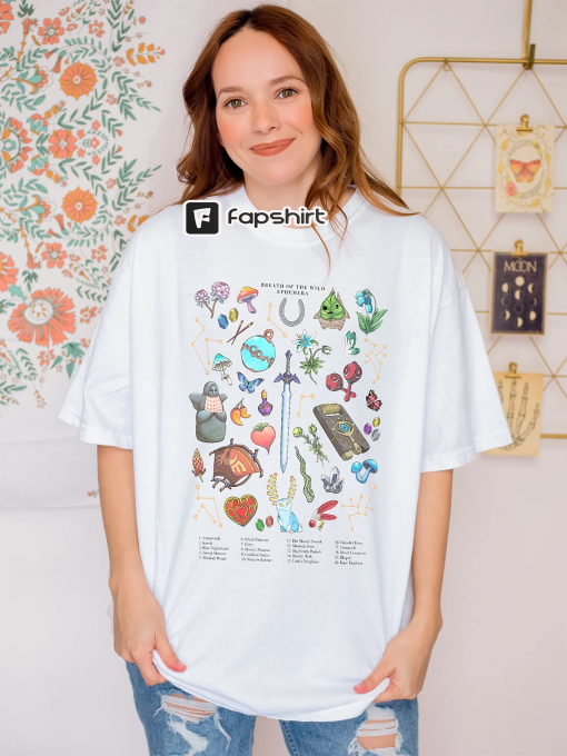 Breath of the Wild Hylia Shirt, Zelda Korok Shirt, Hyrule Flora tee, Plant Lover Sweatshirt, Tears of the kingdom, Zelda gifts, Zelda plants