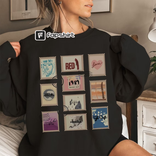 Vintage Taylor The Eras Tour 2023 Stamp Shirt, Taylor Album Logo 2023 Shirt, Swiftie Merch, Vintage The Eras Tour 2023