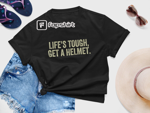 Life’s Tough Get a Helmet Man crewneck Sweatshirt, Conservative Sweatshirt for men or women, Candace Owens Sweatshirt, Unisex sweatshirt