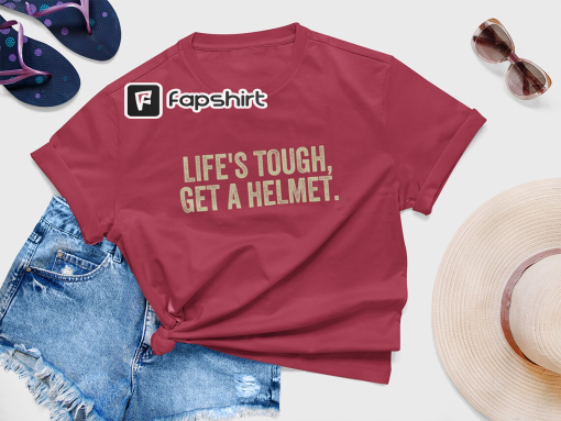 Life’s Tough Get a Helmet Man crewneck Sweatshirt, Conservative Sweatshirt for men or women, Candace Owens Sweatshirt, Unisex sweatshirt