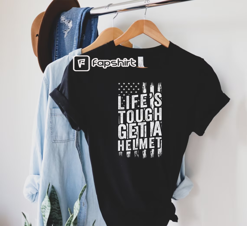 Life’s Tough Get A Helmet Man T-shirt, I’m too Pregnant For This Shirt, USA Flag, Candice Owens Quote Shirt, Unisex Tee