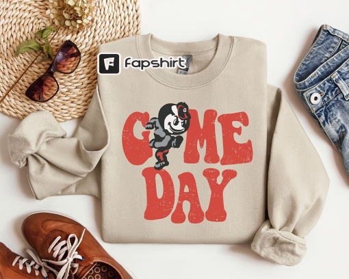 Game Day Shirt Retro Ohio Graphic Design shirt Distressed Sweatshirt Football Fan Apparel College Gift Cute Student Sweater