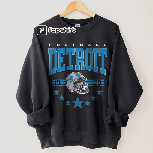 Detroit Football Sweatshirt, Vintage Style Detroit Football Crewneck, Football Sweatshirt, Detroit Crewneck, Football Fan Gifts