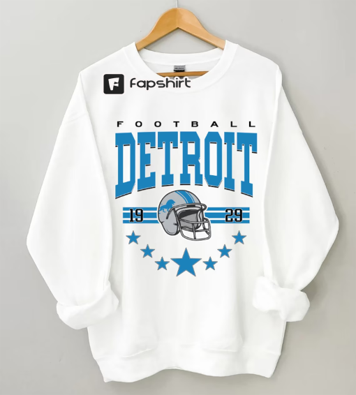 Detroit Football Sweatshirt, Vintage Style Detroit Football Crewneck, Football Sweatshirt, Detroit Crewneck, Football Fan Gifts