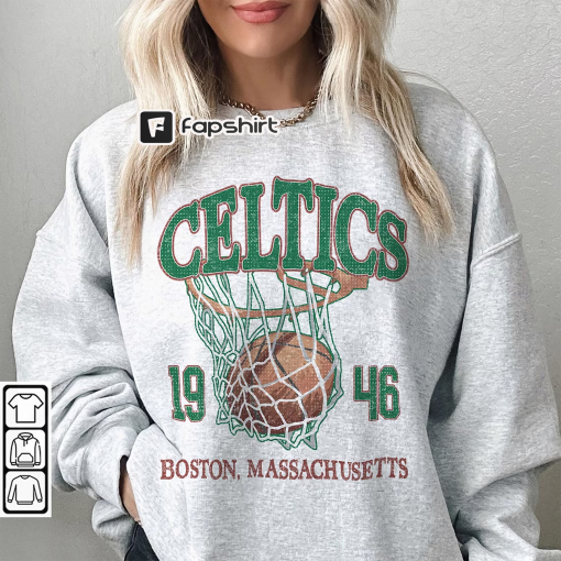 Boston Basketball Vintage Shirt, Celtics 90s Basketball Graphic Tee, Retro For Women And Men Basketball Fan