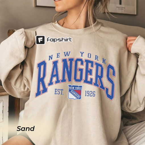 Vintage New York Rangers Sweatshirt, Rangers Tee, Hockey Sweatshirt, College Sweater, Hockey Fan Shirt, New York Hockey Shirt