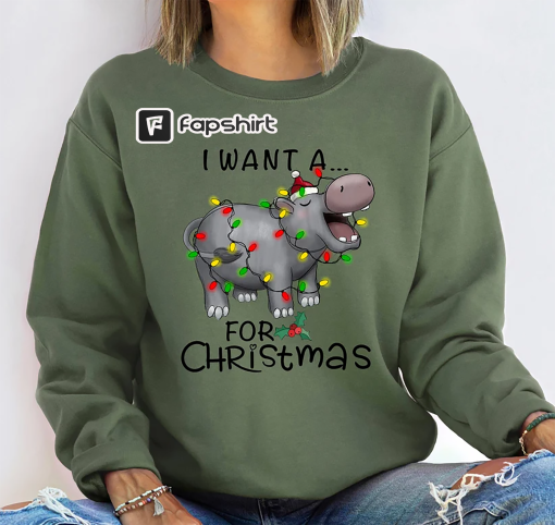 Christmas Shirt, I Want A Hippopotamus For Christmas Shirt, Gift For Christmas, Xmas Shirt, Hippopotamus Shirt, Christmas Hippopotamus Shirt