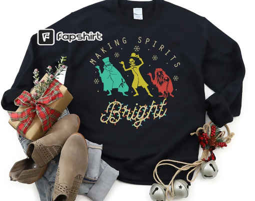 Making Spirits Bright Disney Christmas Shirt, Haunted Mansion Sweatshirt, Hitchhiking Ghosts, Disney Inspired Shirt, Disney Inspired Shirt