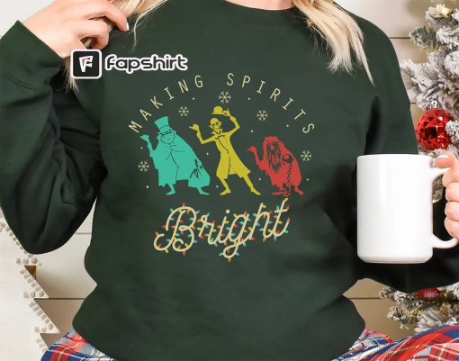 Making Spirits Bright Disney Christmas Shirt, Haunted Mansion Sweatshirt, Hitchhiking Ghosts, Disney Inspired Shirt, Disney Inspired Shirt