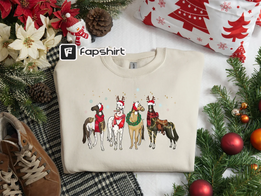 Christmas Horse Sweatshirt, Western Christmas Horse Sweater, Horse Reindeer Shirt, Christmas Gifts, Funny Christmas Shirt, Christmas Animal