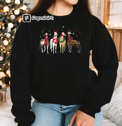 Christmas Horse Sweatshirt, Western Christmas Horse Sweater, Horse Reindeer Shirt, Christmas Gifts, Funny Christmas Shirt, Christmas Animal