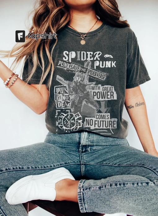 Vintage Styled Spider Punk Shirt, Spiderman across the spiderverse, spiderverse shirt, spiderman shirt, spiderman shirt gift, comfort colors