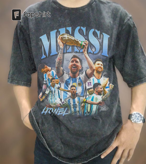 Vintage Wash Lionel Messi Argentina T-shirt, Vintage Messi Argentina Football Oversize T Shirt, Vintage Soccer Sport Unisex Graphic Tee